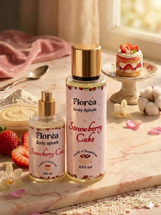 Strawberry cake splash
