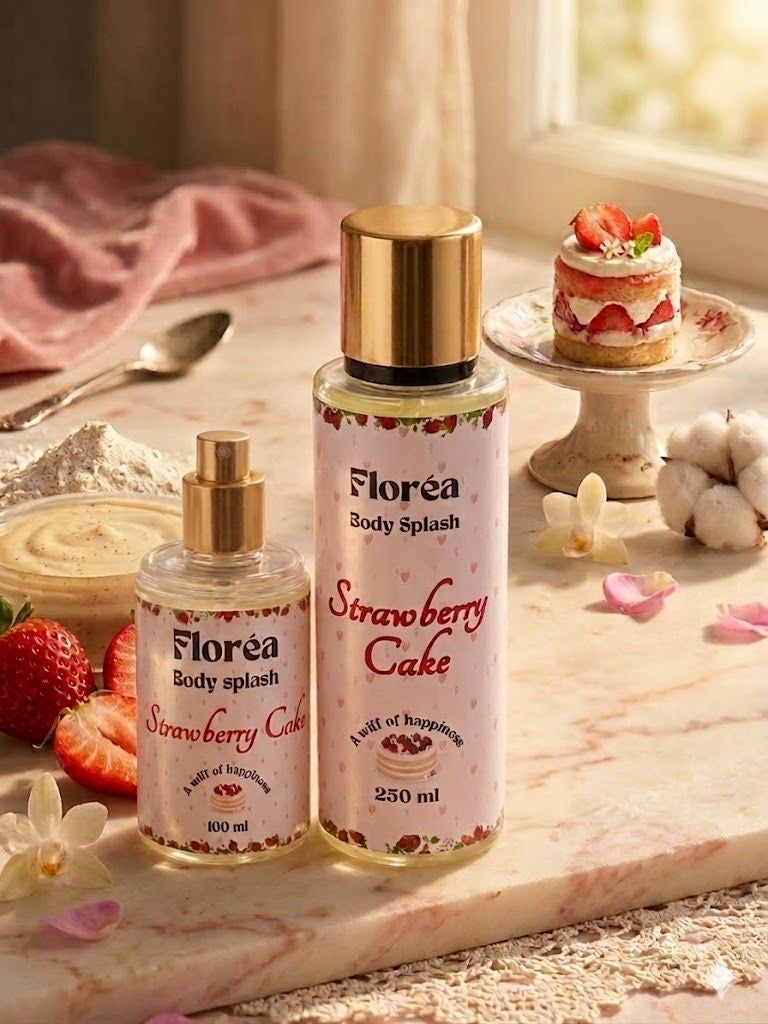 Strawberry cake splash